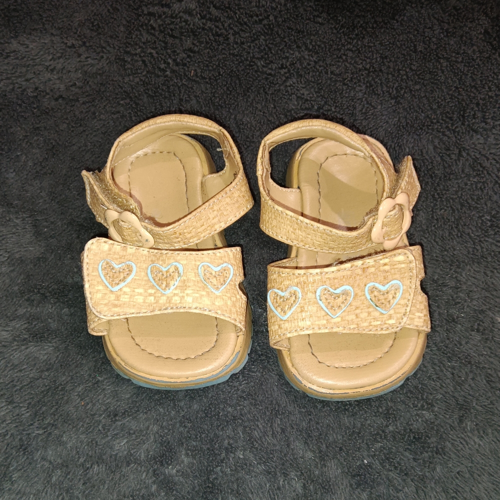 SmartFit Tan Heart Sandals for Kids